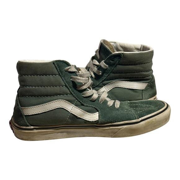 Vans Sk8 Hi Forest Green Suede Canvas High Top Skate Sneakers Men's Size 7.5/9 W - Picture 7 of 8